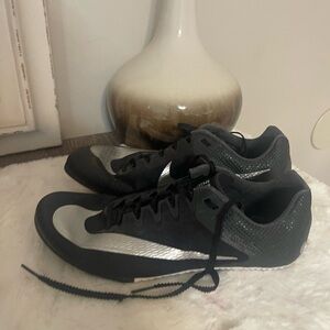 Black and Silver Nike Track spikes